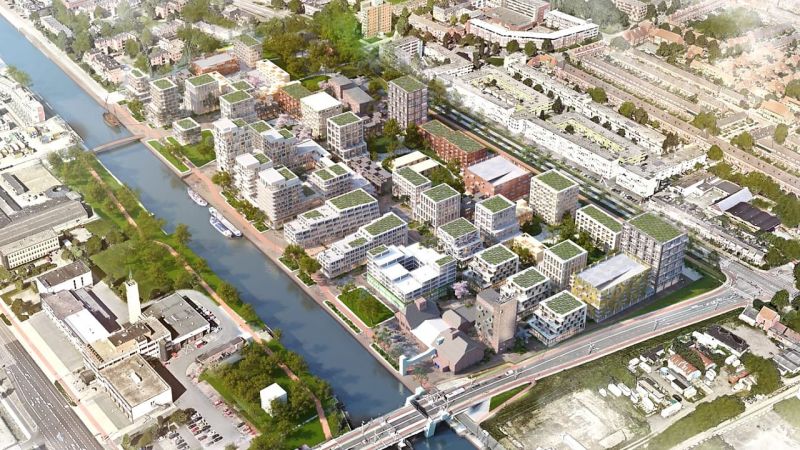 2.400 woningen en 30.000 m2 commerciële en maatschappelijke ruimten langs Eemskanaal